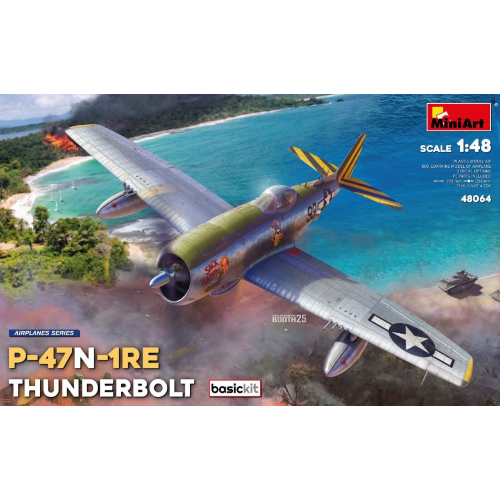 P-47N-1RE THUNDERBOLT BASIC KIT 1:48 Miniart Kit Aerei Modellino