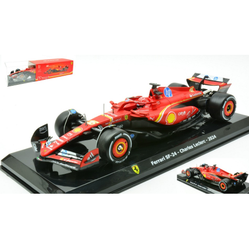 FERRARI SF-24 N.16 2024 CHARLES LECLERC SIGNATURE 1:24 Burago Formula 1 Modellino