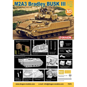 M2A3 BRADLEY BUSK III KIT 1:72 Dragon Kit Mezzi Militari Modellino
