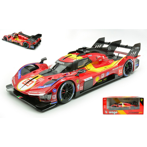 FERRARI 499P N.51 3RD LE MANS 2025 PIER GUIDI-CALADO-GIOVINAZZI 1:18 Burago Auto Competizione Modellino