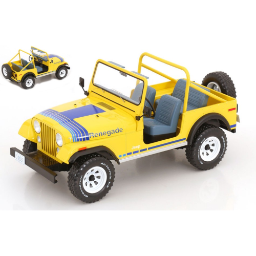 JEEP CJ-7 RENEGADE 1980 LIGHT YELLOW/DECALS 1:18 ModelCarGroup Auto Stradali Modellino