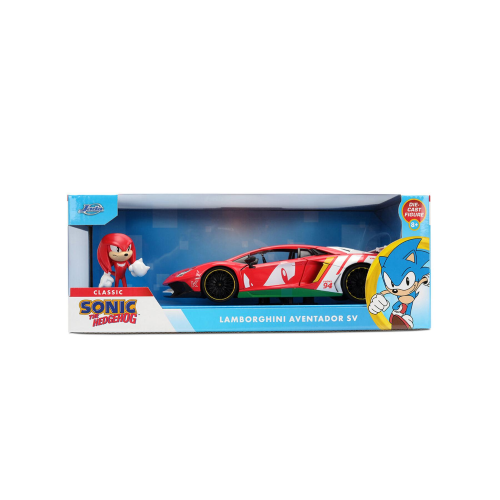 LAMBORGHINI AVENTADOR SV "KNUCKLES" WITH SONIC FIGURE 1:24 Jada Toys Movie Modellino