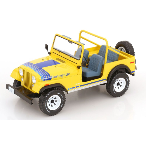 JEEP CJ-7 RENEGADE 1980 LIGHT YELLOW/DECALS 1:18 ModelCarGroup Auto Stradali Modellino