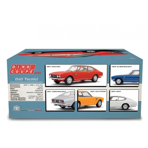 FIAT DINO COUPE 2000 1967 RED 1:18 Laudo Racing Auto Stradali Modellino