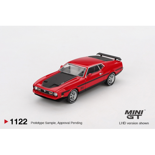 FORD MUSTANG MACH 1 1971 RACE RED 1:64 Mini GT Auto Stradali Modellino