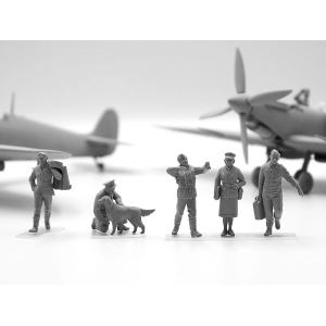 WWII RAF AIRFIELD SPITFIRE MK.IX - MK.VII KIT 1:48 ICM Kit Figure Militari Modellino