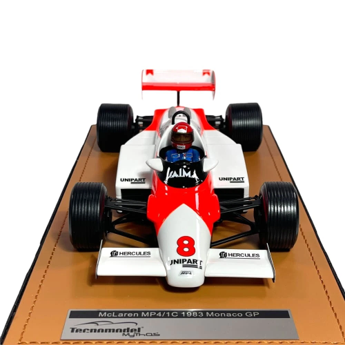 MCLAREN MP4/1C N.8 MONACO GP 1983 N.LAUDA (RAIN TYRES) WITH DRIVER 1:18 Tecnomodel Formula 1 Modellino