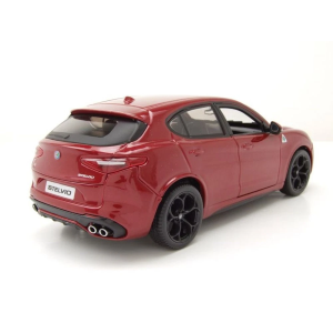 ALFA ROMEO STELVIO Q4 QUADRIFOGLIO V6 BITURBO 510hp 2017  RED 1:24 Burago Auto Stradali Modellino