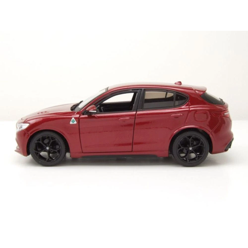 ALFA ROMEO STELVIO Q4 QUADRIFOGLIO V6 BITURBO 510hp 2017  RED 1:24 Burago Auto Stradali Modellino