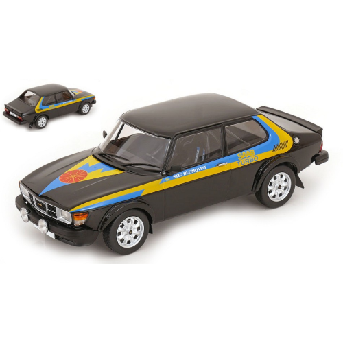 SAAB 99 TURBO 1977 BLACK/DECALS 1:18 ModelCarGroup Auto Stradali Modellino