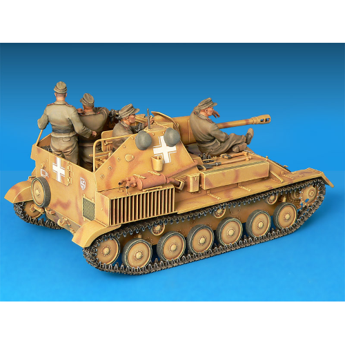 GERMAN JAGSPANZER SU-76 WITH CREW KIT 1:35 Miniart Kit Mezzi Militari Modellino
