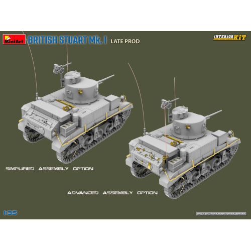 BRITISH STUART MK.I LATE PROD. INTERIOR KIT 1:35 Miniart Kit Mezzi Militari Modellino