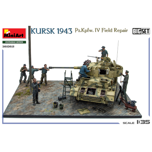 KURSK 1943 PZ.KPFW. IV FIELD REPAIR BIG SET KIT 1:35 Miniart Kit Mezzi Militari Modellino