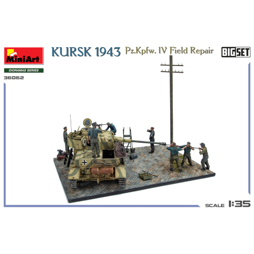 KURSK 1943 PZ.KPFW. IV FIELD REPAIR BIG SET KIT 1:35 Miniart Kit Mezzi Militari Modellino