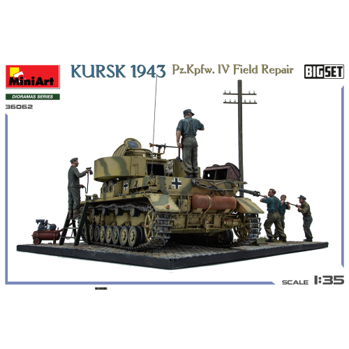 KURSK 1943 PZ.KPFW. IV FIELD REPAIR BIG SET KIT 1:35 Miniart Kit Mezzi Militari Modellino