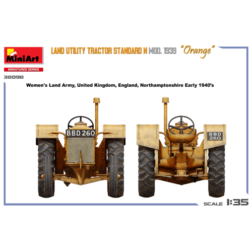 LAND UTILITY TRACTOR STANDARD N ORANGE MOD.1939 KIT 1:35 Miniart Kit Mezzi Militari Modellino