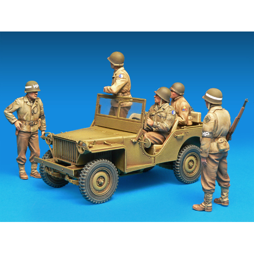 U.S.JEEP CREW & MPs SPECIAL EDITION KIT 1:35 Miniart Kit Figure Militari Modellino