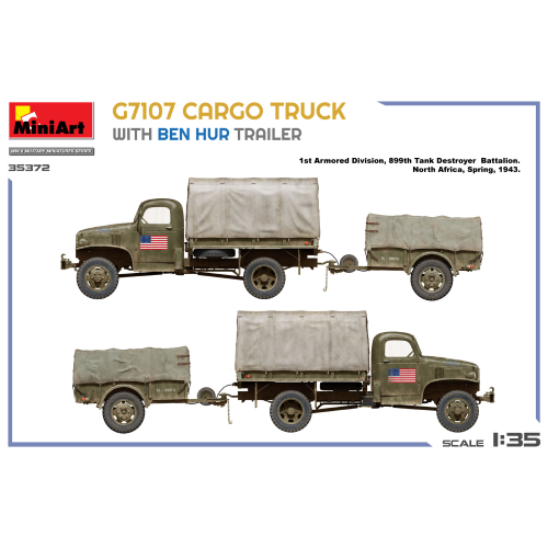 G7107 CARGO TRUCK WITH BEN HUR TRAILER KIT 1:35 Miniart Kit Mezzi Militari Modellino