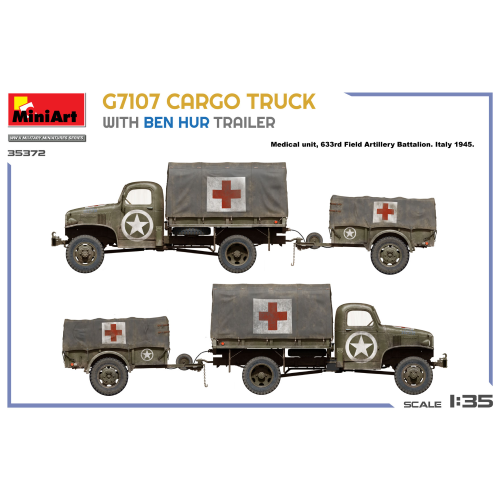 G7107 CARGO TRUCK WITH BEN HUR TRAILER KIT 1:35 Miniart Kit Mezzi Militari Modellino