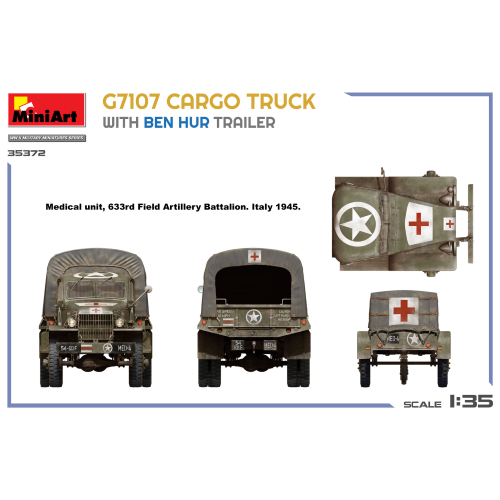 G7107 CARGO TRUCK WITH BEN HUR TRAILER KIT 1:35 Miniart Kit Mezzi Militari Modellino