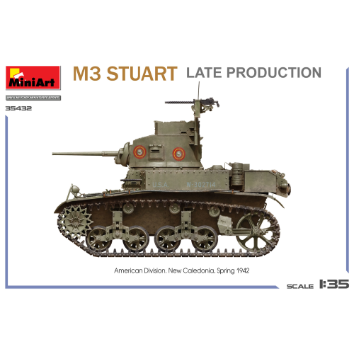 M3 STUART LIGHT TANK LATE PROD. KIT 1:35 Miniart Kit Mezzi Militari Modellino