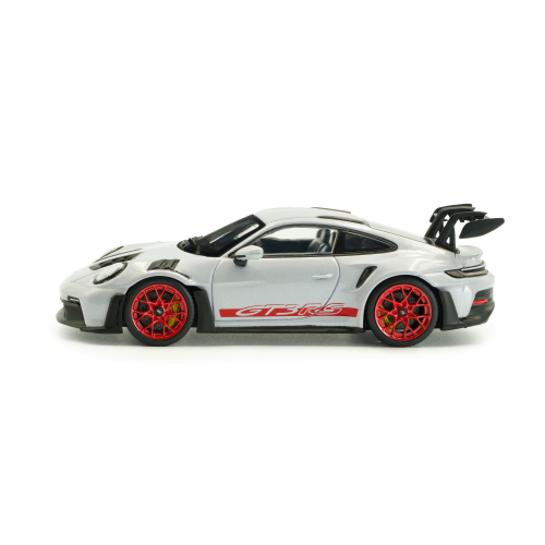 PORSCHE 911 (992) GT3 RS 2023 METALLIC ICE GREY/PYRO RED 1:43 Solido Auto Stradali Modellino