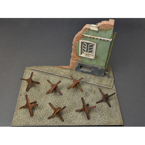 ANTI TANK OBSTACLES KIT 1:35 Miniart Kit Diorami Modellino
