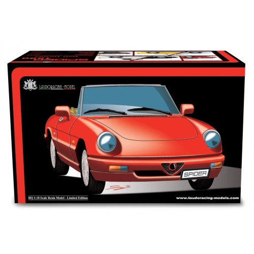 ALFA ROMEO SPIDER 1.6-2.0I 1990 SILVER 1:18 Laudo Racing Auto Stradali Modellino