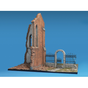 DIORAMA WITH RUINED CHURCH KIT 1:35 Miniart Kit Diorami Modellino