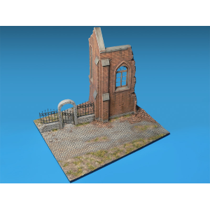 DIORAMA WITH RUINED CHURCH KIT 1:35 Miniart Kit Diorami Modellino