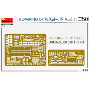 REPAIRING OF Pz.Kpfw.IV Ausf.H BIG SET KIT 1:35 Miniart Kit Mezzi Militari Modellino