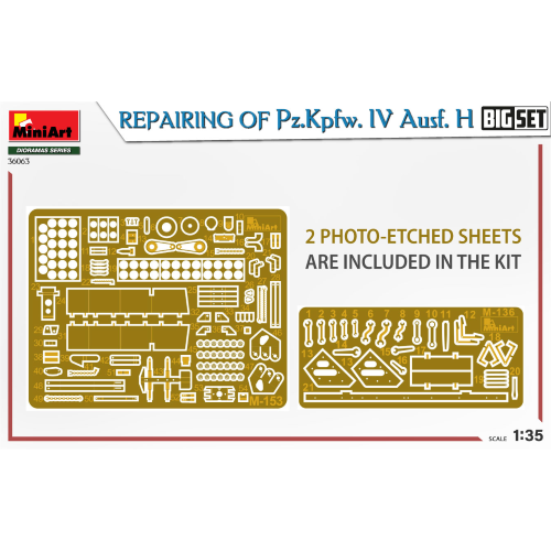 REPAIRING OF Pz.Kpfw.IV Ausf.H BIG SET KIT 1:35 Miniart Kit Mezzi Militari Modellino