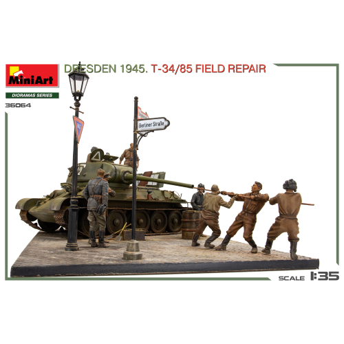 DRESDEN 1945 T-34/85 FIELD REPAIR KIT 1:35 Miniart Kit Mezzi Militari Modellino