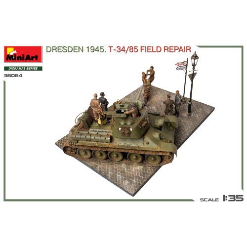 DRESDEN 1945 T-34/85 FIELD REPAIR KIT 1:35 Miniart Kit Mezzi Militari Modellino