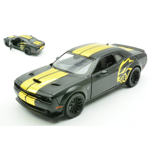 DODGE CHALLENGER SRT HELLCAT WIDEBODY BLACK 1:24 MotorMax Auto Stradali Modellino