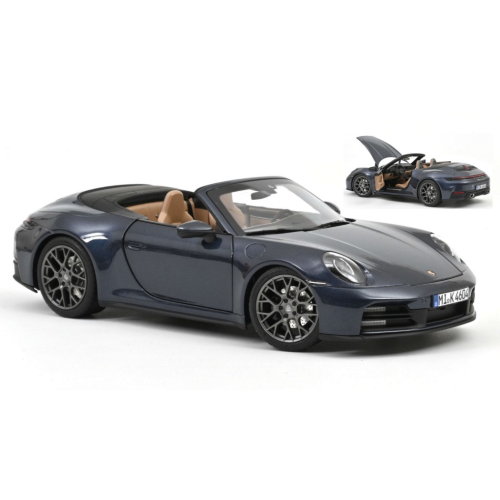 PORSCHE 911 CARRERA CABRIOLET 2025 BLUE METALLIC 1:18 Norev Auto Stradali Modellino