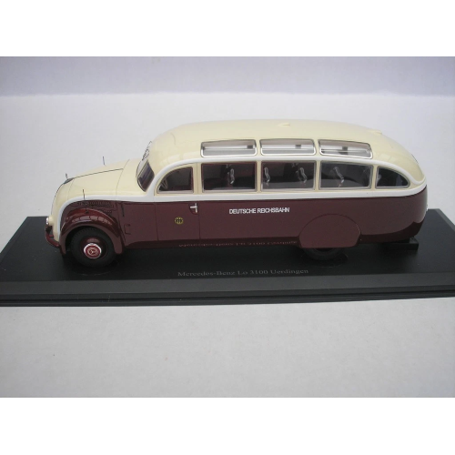 MERCEDES LO 3100 "DEUTSCHE REICHSBAHN" 1935 IVORY/RED 1:43 Autocult Autobus Modellino