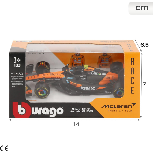 MC LAREN F1 MCL39 2025 N.4 LANDO NORRIS 1:43 Burago Formula 1 Modellino