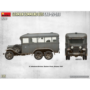 GERMAN COMMAND BUS GAZ-05-193 KIT 1:35 Miniart Kit Mezzi Militari Modellino