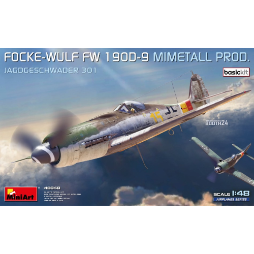 FOCKE-WULF FW 190D-9 MIMETALL PROD.BASIC KIT JAGDGESCHWADER 301 KIT 1:48 Miniart Kit Aerei Modellino