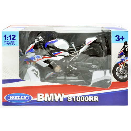 BMW S1000RR WHITE 1:12 Welly Moto Modellino