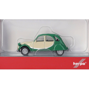 CITROEN 2 CV CHARLESTON VERDE/BEIGE 1:87 Herpa Auto Stradali Modellino