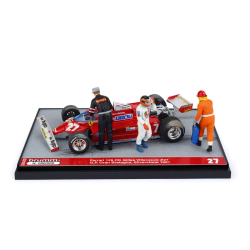 FERRARI 126 CK GRAN BRETAGNA GP 1981 GILLES VILLENEUVE 1:43 Brumm Formula 1 Modellino