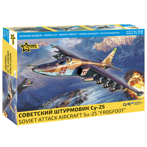 SOVIET ATTACK AIRCRAFT SU-25 "FROGFOOT" KIT 1:72 Zvezda Kit Aerei Modellino