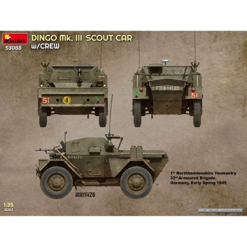 DINGO MK.III SCOUT CAR W/CREW KIT 1:35 Miniart Kit Mezzi Militari Modellino