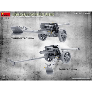 GERMAN 7,5 CM ANTI TANK GUN PAK 40 MID PROD.W/ARTILLERY CREW KIT 1:35 Miniart Kit Mezzi Militari Modellino