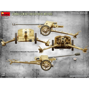 GERMAN 7,5 CM ANTI TANK GUN PAK 40 MID PROD.W/ARTILLERY CREW KIT 1:35 Miniart Kit Mezzi Militari Modellino