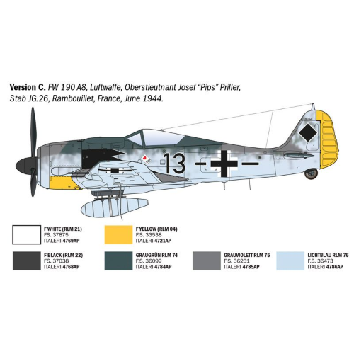FOCKE WULF 190 A-7/A-8 ACES KIT 1:72 Italeri Kit Aerei Modellino