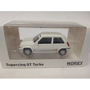 RENAULT SUPERCINQUE GT TURBO PH II 1988 WHITE JET CAR 1:43 Norev Auto Stradali Modellino