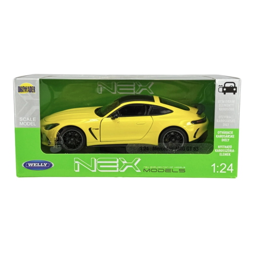 MERCEDES AMG GT63 V8 BITURBO (C192) 2024 YELLOW 1:24 Welly Auto Stradali Modellino
